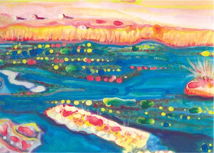 Detail from sketch for El Tatio  Acrylic on paper 40.5 x 30.5 cm 2004